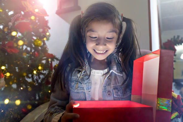 istock Little girl with Christmas gift 1293524908