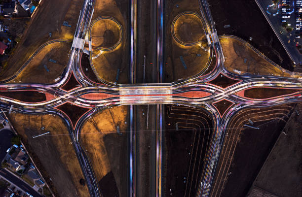 istock Double Diamond Interchange Aerial in Manteca, California 1293524924