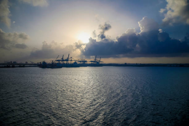 paysage le long des écluses et des cours d’eau du canal de panama - gatun photos et images de collection