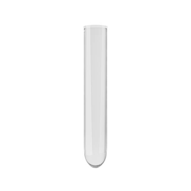 istock Test tube transparent on white background. 1293533057