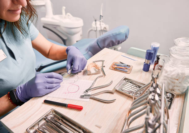 istock Female orthodontist working in dental office. 1293534233