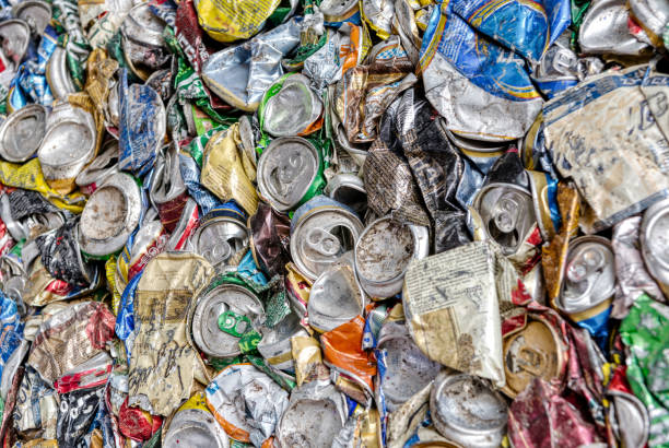 istock Pressed aluminum cans for recycling 1293543372