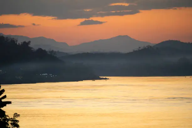 Photo of Mekong rivers with twilight sky