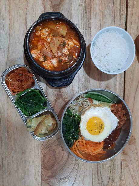 Bibimbab with tofu soup