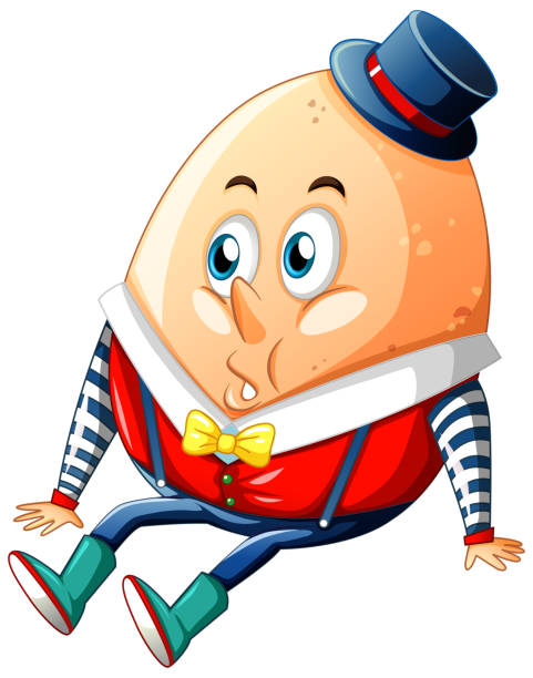 ilustrações de stock, clip art, desenhos animados e ícones de humpty dumpty egg cartoon character on white background - humpty dumpty
