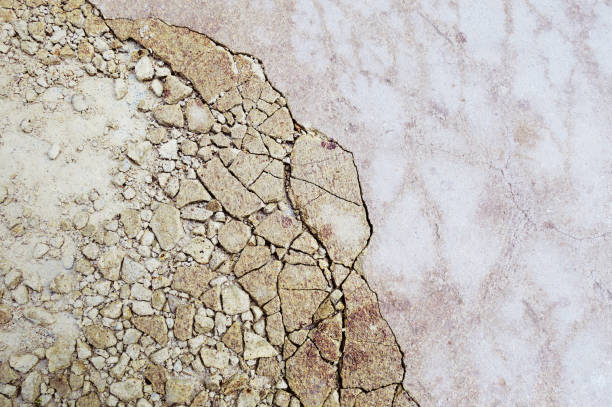 istock Cracked concrete of top surface floor 1293555770