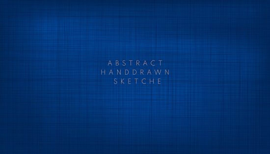 Abstract dark navy blue pattern hand drawn sketches rough cross hatching grunge background. Vector illustration