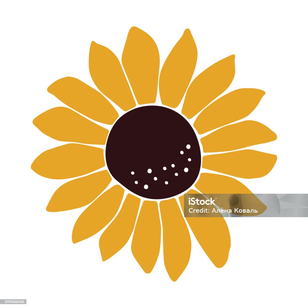 Illustration vectorielle de tournesol. Clipart de fleur d’été. - clipart vectoriel de Tournesol libre de droits