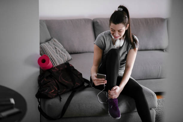 istock Young woman preparing for the training 1293557427