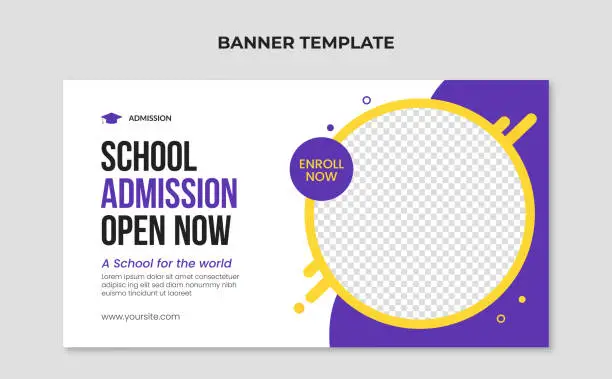 Vector illustration of School education admission banner template