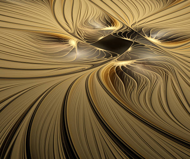 istock Abstract fractal gold pattern on black background 1293563551