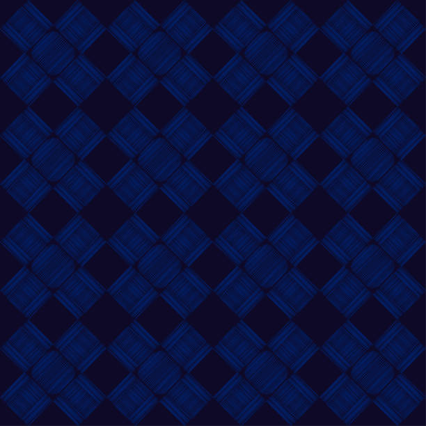 istock Embroidery on fabric. Mosaic with geometric shapes. Seamless pattern. Design with manual hatching. 1293569200