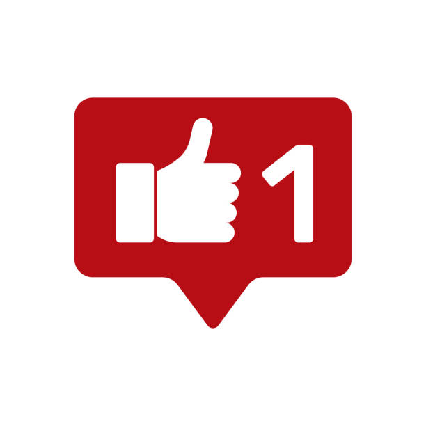Icon for social networks. Thumbs up, vote counter. Icon for social networks. Thumbs up, vote counter. Vector illustration. youtube stock illustrations