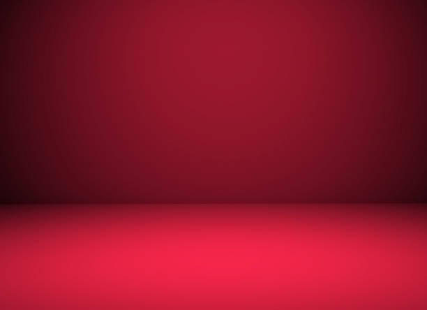 Empty room background with space for your text and picture. Red background, 3d render