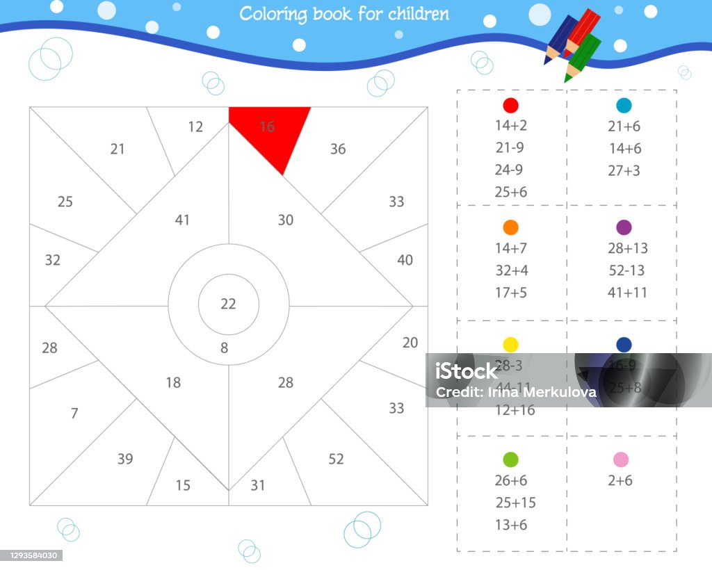 Color Answer Book Mathematical Coloring Book For Children Solve The Examples And Color ...