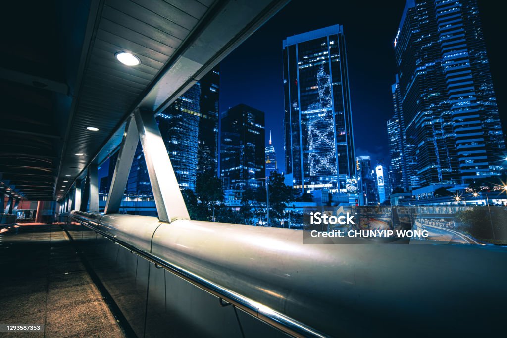 Perspective view of a modern closed bridge Construction Industry Stock Photo