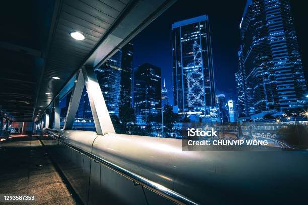 Perspective View Of A Modern Closed Bridge Stock Photo - Download Image Now - Construction Industry, Covering, Elevated Road