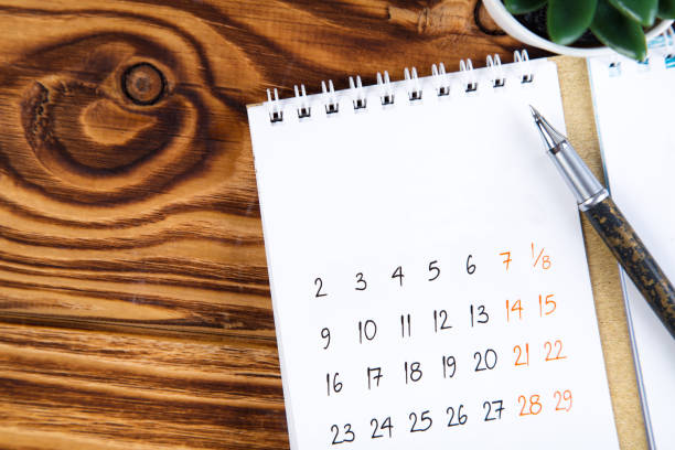 istock white calendar for 2021 month schedule to make an appointment or manage the schedule every day on a wooden table with succulent and ballpoint pen for marks, for work planning 1293588107