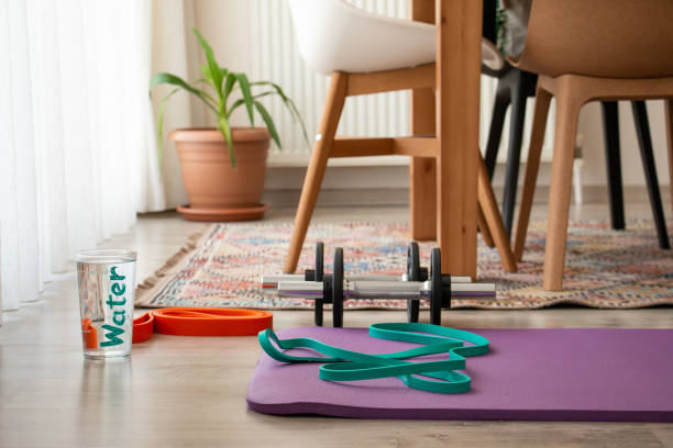 istock doing sports to spend time at home 1293588526