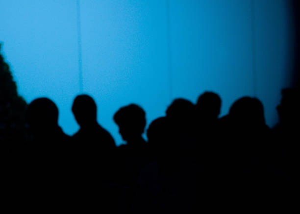 Crowd of people and group pressure, anxiety and human psyche