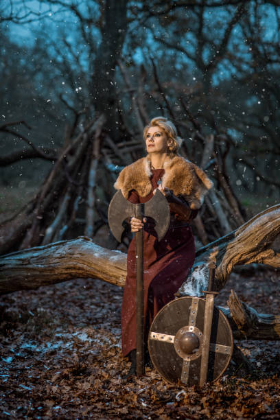 istock Weapon wielding female Russian viking warrior 1293591354