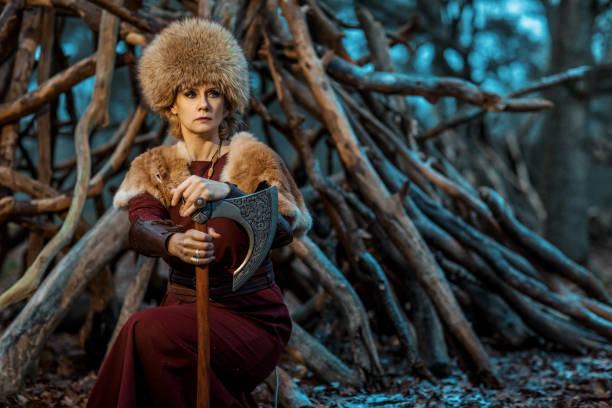 istock Weapon wielding female Russian viking warrior 1293591553
