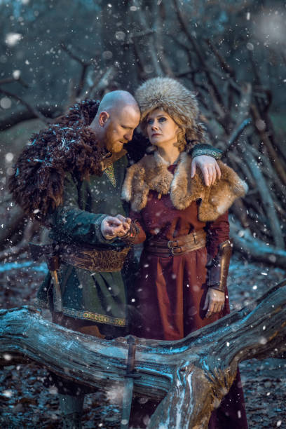 istock Weapon wielding Russian viking warrior couple 1293591607
