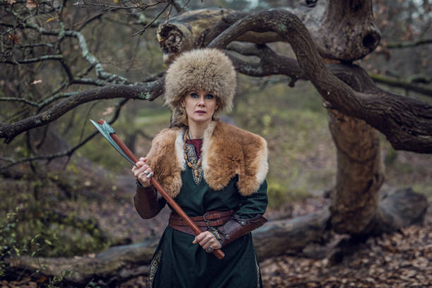 istock Weapon wielding female Russian viking warrior 1293592168