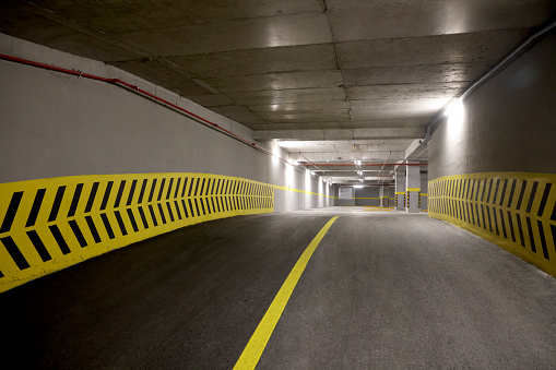 Empty underground parking lot