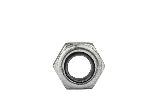 istock metal nut in silver color, isolate on a white background 1293596619