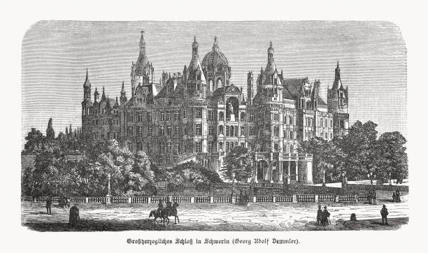 istock Schwerin Castle, Mecklenburg-Vorpommern, Germany, wood engraving, published in 1893 1293599586