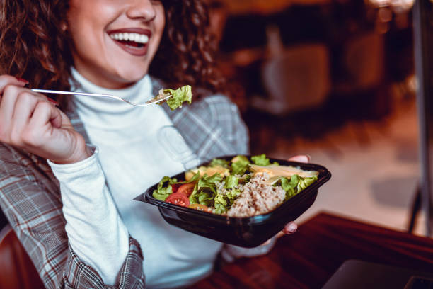 istock Tuna Salad For Cute Smiling Female In Restaurant 1293599714