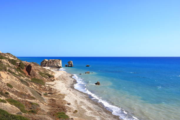 istock Aphrodite's rock and beach in Cyprus, called Petra tou Romiou 1293599747