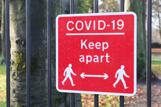 istock Covid-19 Sign on Railings 1293602690