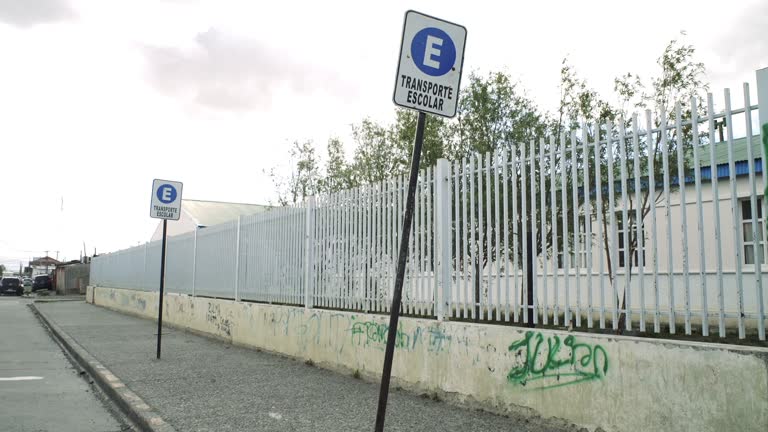 Empty Street during Coronavirus Pandemic in Rio Gallegos, Santa Cruz province, Argentina.