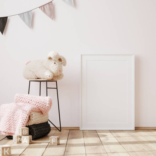 istock Mock up frame in children room interior background 1293614954