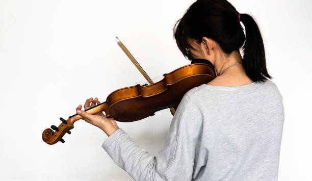 istock Back side of woman playing violin, 1293618808