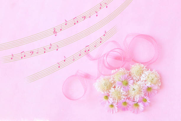 istock Scabiosa and Frost aster bouquet and music 1293619155