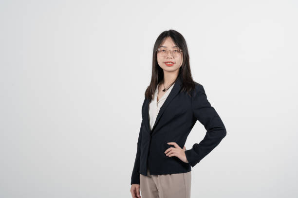 istock Asian Chinese young women smiling in white background studio 1293621460