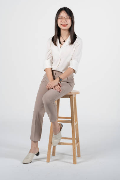 istock Asian Chinese young women smiling in white background studio 1293621472