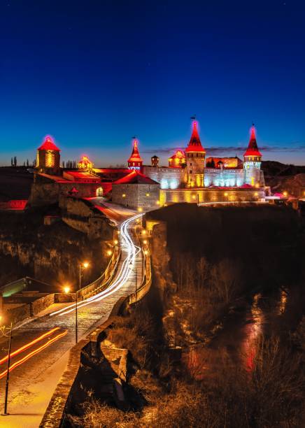 istock Kamianets-Podilskyi fortress on a winter night 1293633119