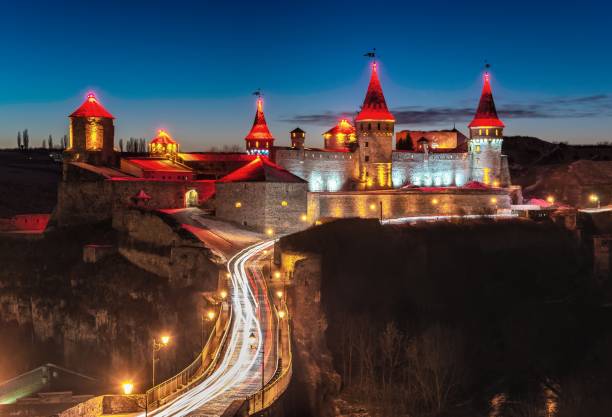 istock Kamianets-Podilskyi fortress on a winter night 1293633125