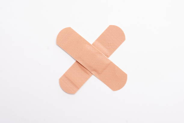 istock Band-Aids forming an x 