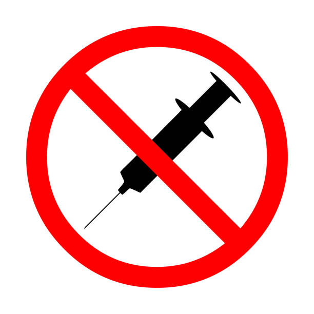 No vaccine symbol icon No vaccine symbol icon anti vaccination stock illustrations
