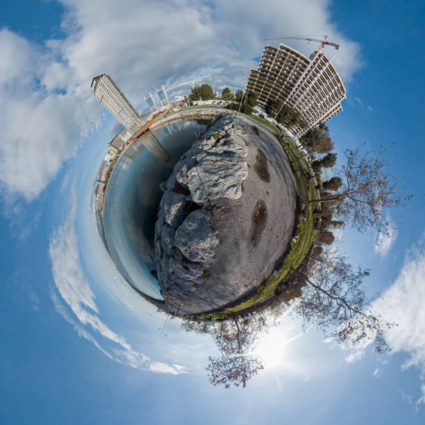 istock Little planet 360 degree sphere. Panoramic view of Izmir, Turkey 1293650921