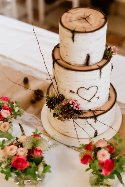 3storey wedidng bolo - wedding cake wedding reception bouquet wedding - fotografias e filmes do acervo