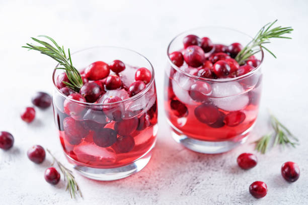 istock Cranberry rosemary gin in glass 1293651693