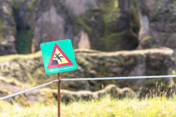 istock Sign warning hikers against unsecure cliff edge along a mountain path 1293657656