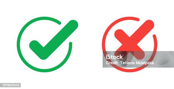 Check Marks Red Cross Icon Simple Vector Stock Illustration - Download  Image Now - Accuracy, Check Mark, Checkbox - iStock, cross check como fazer  