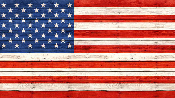 istock United States flag with wood texture 1293662463